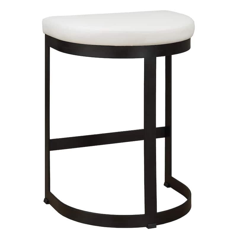Uttermost Ivanna White Counter Stool - 14.5"D x 18"W x 26"H