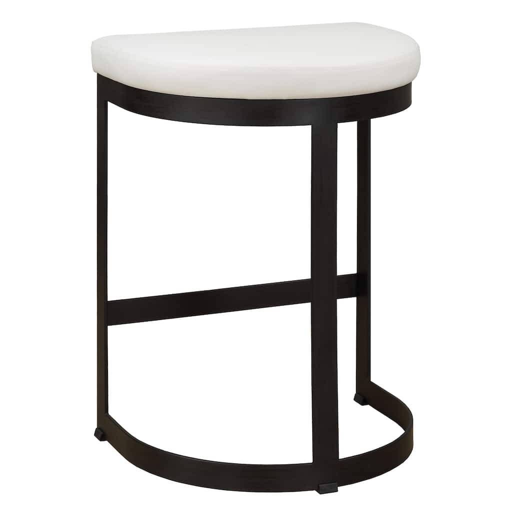 Uttermost Ivanna White Counter Stool - 14.5"D x 18"W x 26"H