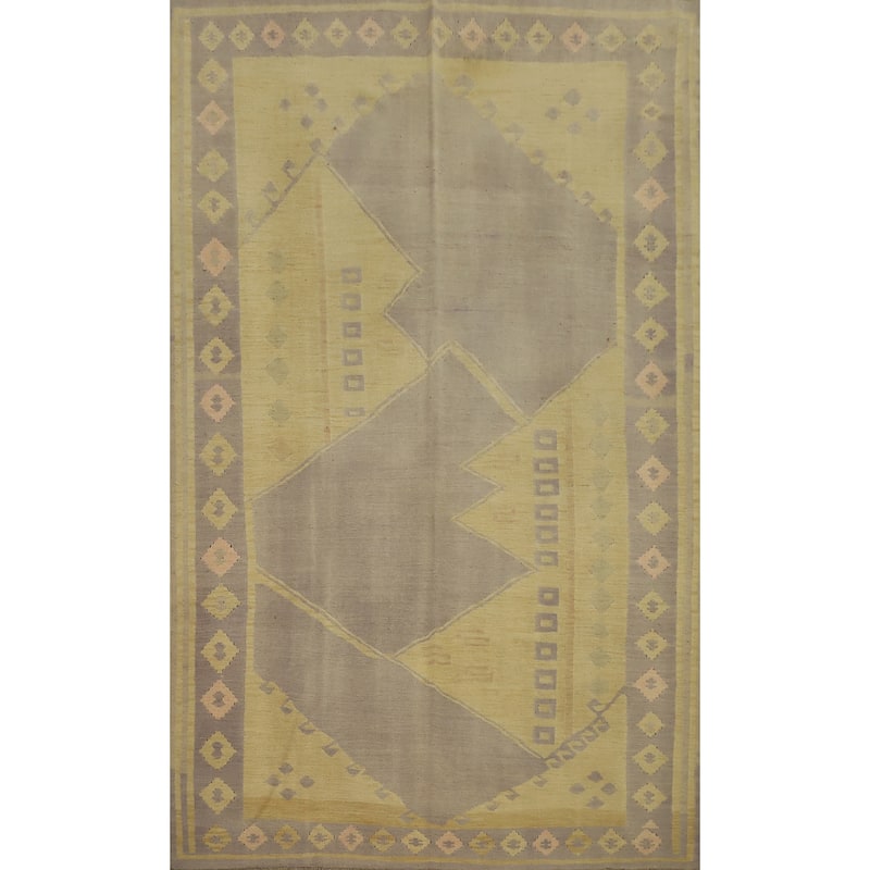 Hand Woven Oriental 100% Wool Carpet Southwestern Tribal Purples Kilim Area Rug - 9' 11'' X 6' 9''