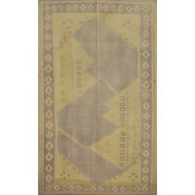 Hand Woven Oriental 100% Wool Carpet Southwestern Tribal Purples Kilim Area Rug - 9' 11'' X 6' 9''