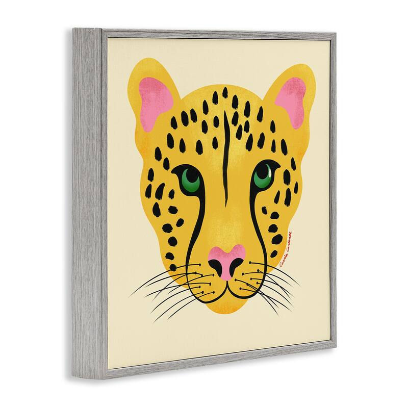 Stupell Modern Wild Cheetah Face Framed Giclee Art Design By Carrie Cantwell