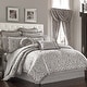 preview thumbnail 1 of 2, J. Queen New York Luxembourg 4-piece Silver Damask Comforter Set