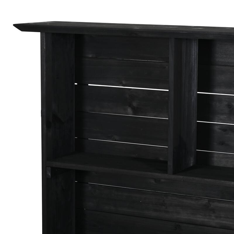 65" Outdoor Potting Bench with Stainless Steel Top, Rolling Garden Workstation with Hutch & Storage