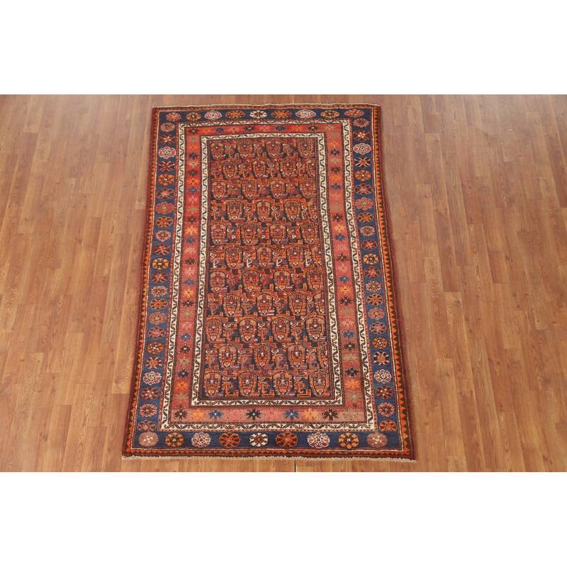 Malayer Persian Vintage Area Rug Hand-Knotted Wool Carpet - 4'3" x 6'7"