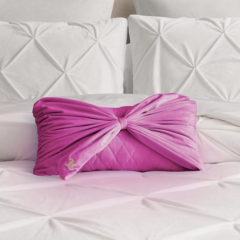 Juicy Couture Velvet Bow Designer Decorative Pillow