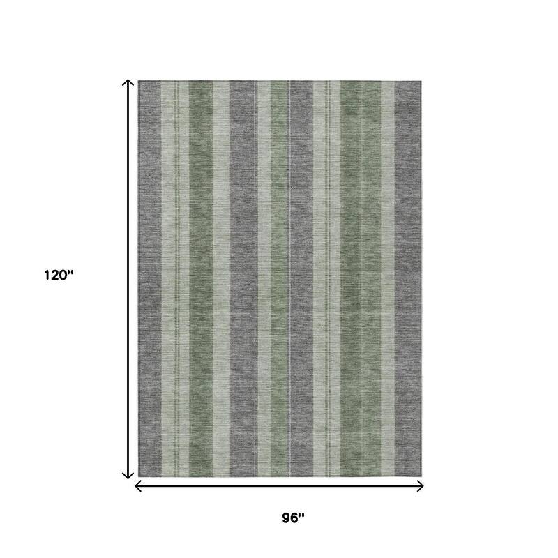 HomeRoots Striped Transitional Rectangle Outdoor Rug