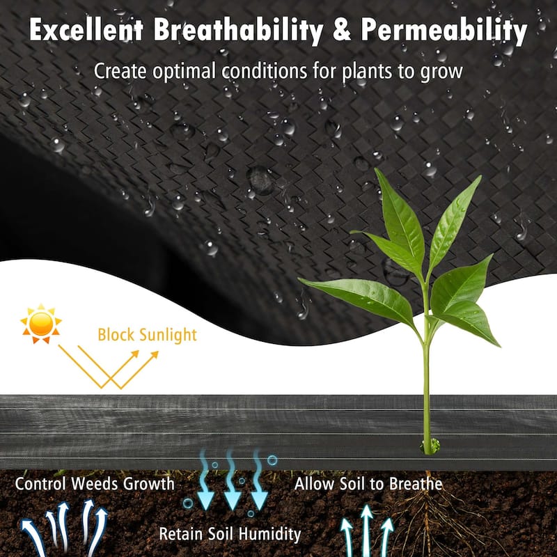 Costway 6.5 x 330FT/4 x 250FT/6 x 300FT Weed Barrier Landscape Fabric