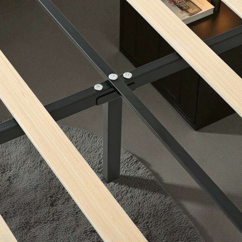 Full/Queen Velvet Tufted Bed Frame with 52" Wingback Headboard, USB Port, Night Light, Rivet Trim & Headboard Shelf