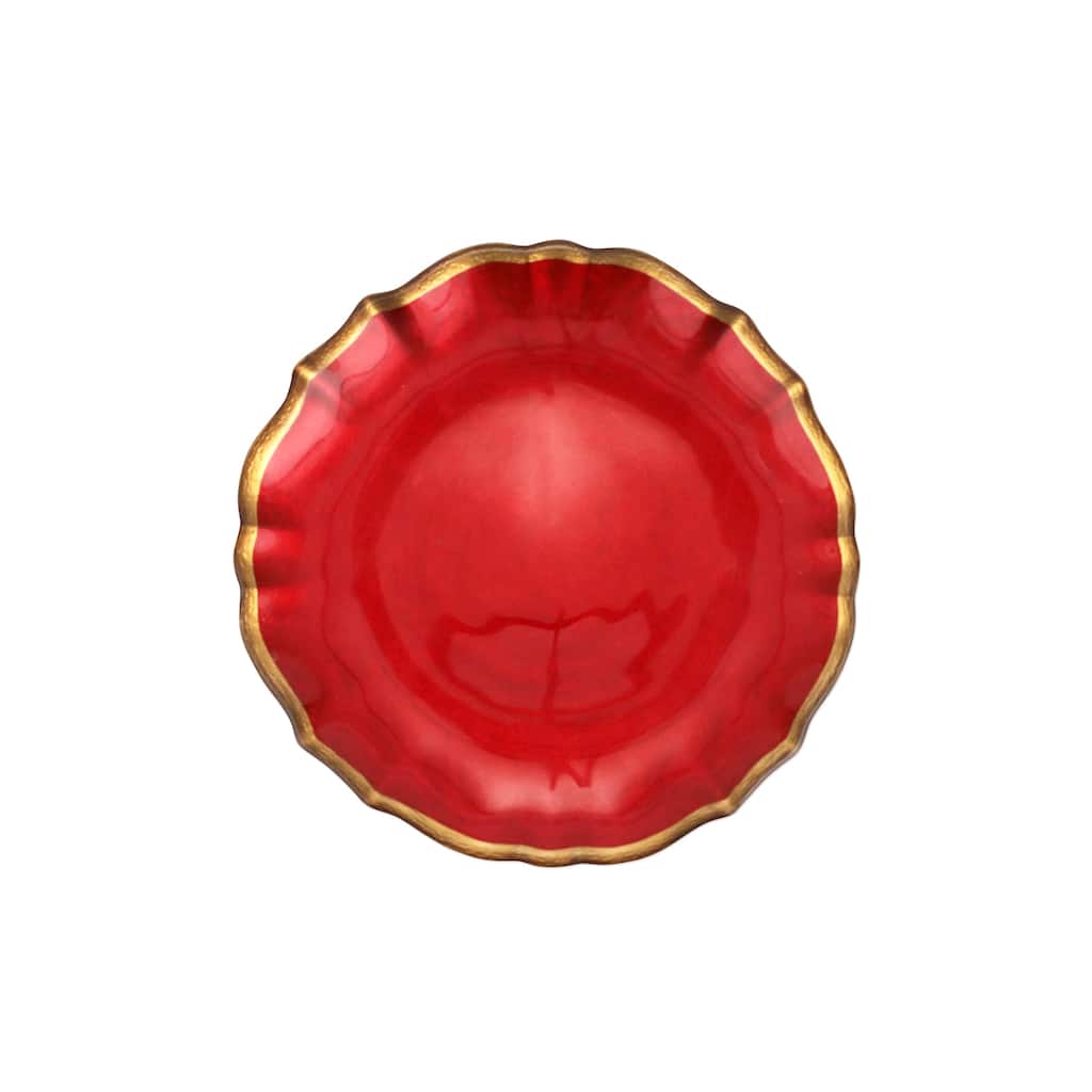 viva by VIETRI Baroque Glass Red Cocktail Plate