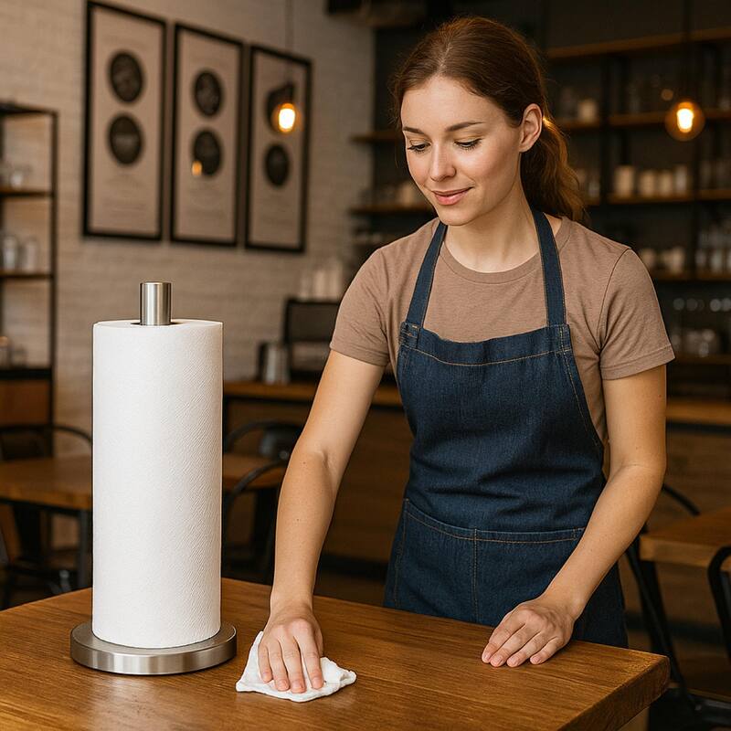 Creative Home Weighted Stainless Steel Paper Towel Holder - 5.9" x 5.9" x 13"