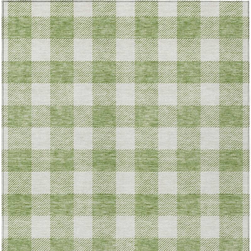 HomeRoots Plaid Transitional Rectangle Outdoor Rug