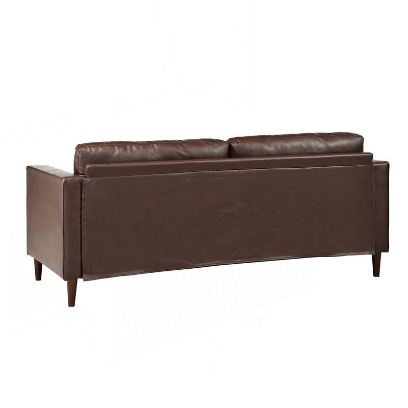 Comfortable Mid-Century Modern 3-Seat Sofa with Stylish Detailing for Home