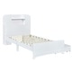 preview thumbnail 15 of 13, Bookcase Bed Twin Size Platform Bed Frame Solid Wood Storage Bed with LED Light Strip and Headboard 2 Drawers - White