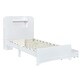 preview thumbnail 30 of 28, Twin Size Platform Bed Frame with LED Headboard, 2 Drawers, and 6 Storage Shelves, Solid & Silent Construction, Oak Finish