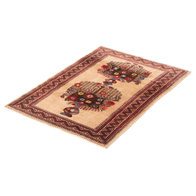 Teimani Tan Rug 3'2" x 4'5" - 3'2 x 4'5