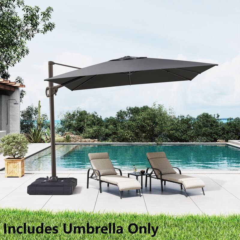 9 FT x 10.5 FT Outdoor Patio Umbrella Cantilever-Offset Umbrella with No Base
