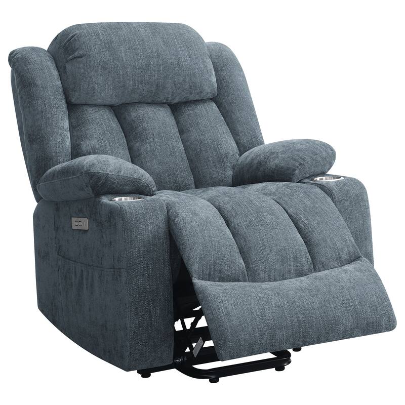 Beca Slate Blue Upholstered Power Lift Recliner