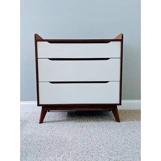 Carson Carrington Borlange Mid-century White and Walnut 3-drawer Chest