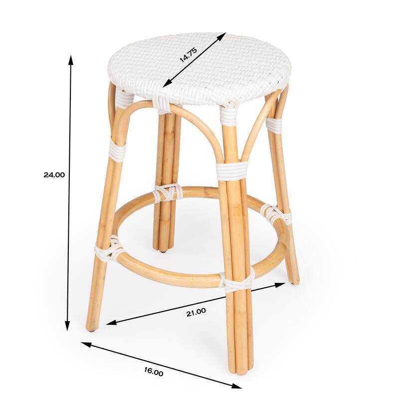 Tobias 24" Rattan Round Counter Stool