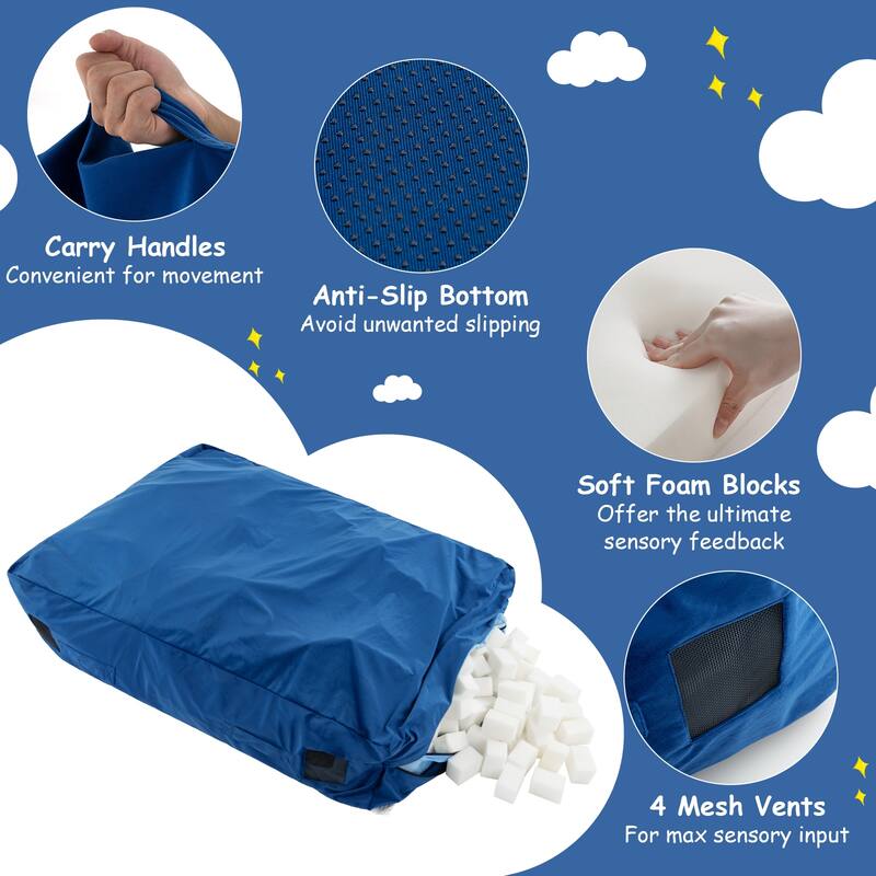 Costway 47" x 35.5" Crash Pad Sensory Mat with Foam Blocks and - See Details