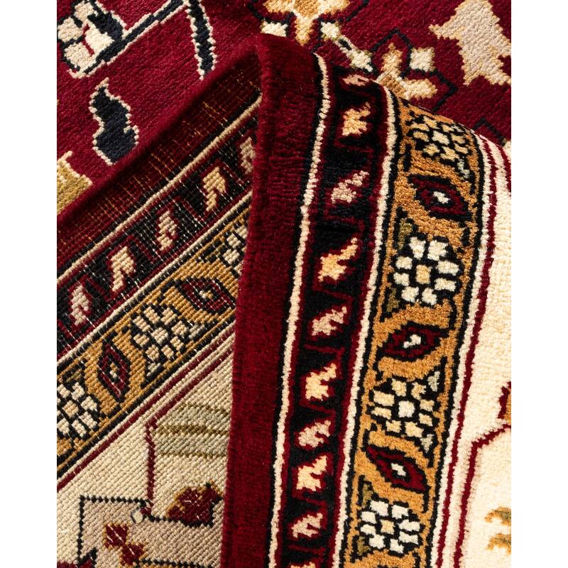 Overton Hand Knotted Wool Vintage Inspired Traditional Mogul Red Area Rug - 8' 2" x 10' 1"