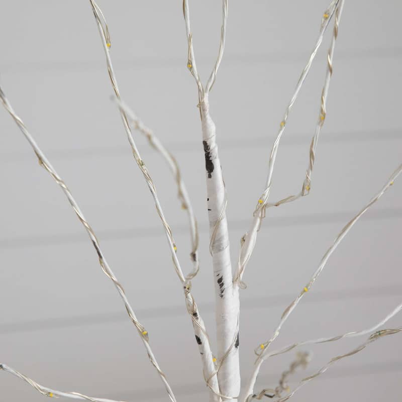 Pre-Lit Artificial White Birch Christmas Tree - 2' - Warm White LED Lights