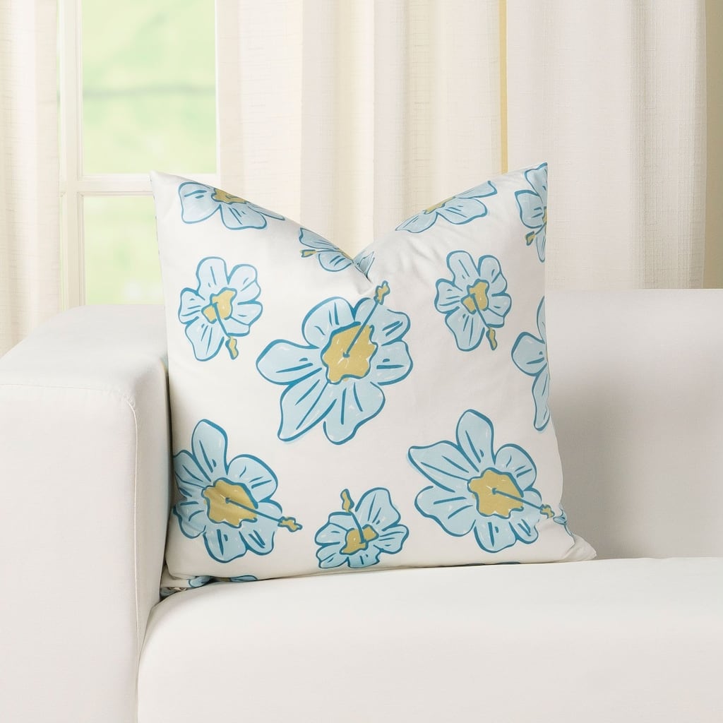 Waikiki Floral Printed Plush Throw Pillow