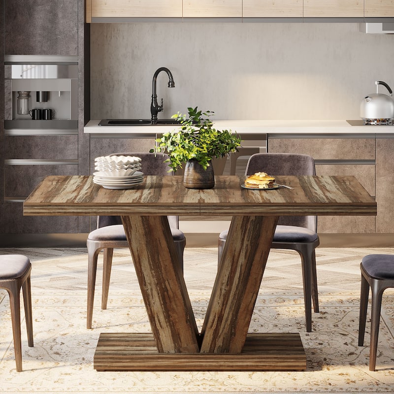 47” Farmhouse Small Rectangle Dining Table for Kitchen Dining Room