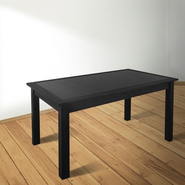 Shop Porch Den Ahwatukee Tempered Glass Black Finish Wooden Dining Table 47 5 W X 27 5 D X 30 H On Sale Overstock 31072802