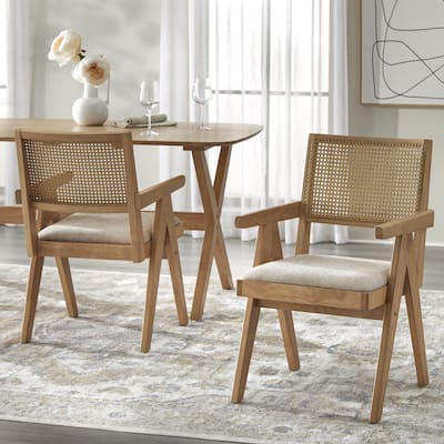 Lifestorey Baywood Solid Wood Dining Armchair (Set of 2)