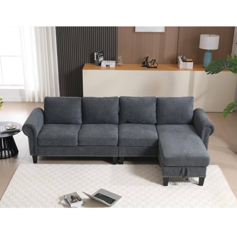 Convertible Sectional Sofa with Storage