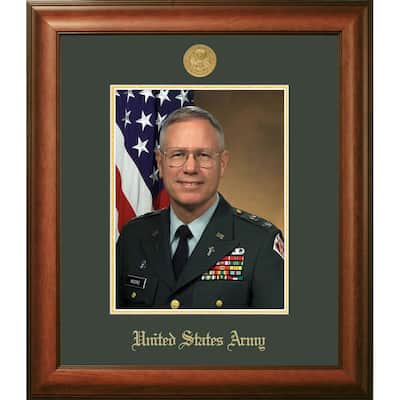 Patriot Frames Army 8x10 Portrait Walnut Frame Gold Medallion