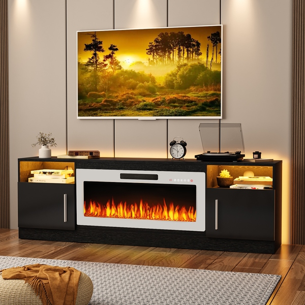 Tv stand with built in fire 2025