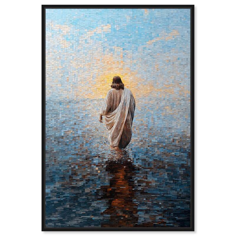 Water Walker Mosaic I Canvas by Art Remedy - Black - 36" x 54"