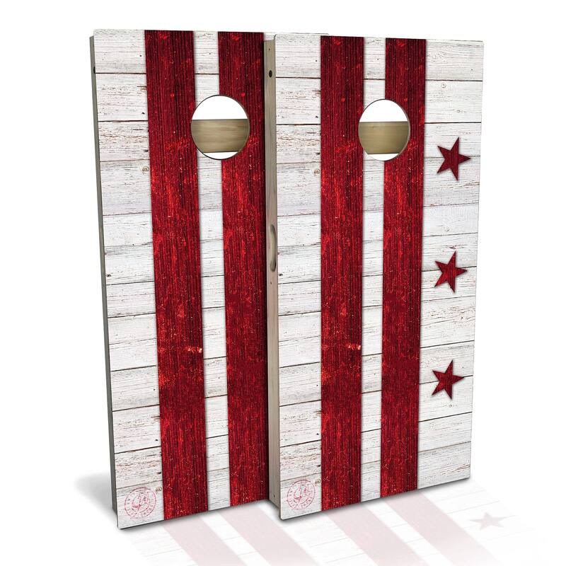 Washington DC Outdoor Cornhole Board Set - Backyard 2x4 - Include Edge Lights