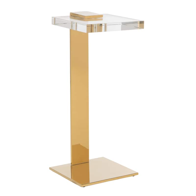 SAFAVIEH Couture Shiloh Acrylic Drink Table - 9.8" W x 9.8" L x 24" H - 10Wx10Dx24H