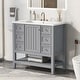 preview thumbnail 2 of 28, 36" Bathroom Vanity with Sink Combo, One Cabinet and Three Drawers, Solid Wood and MDF Board