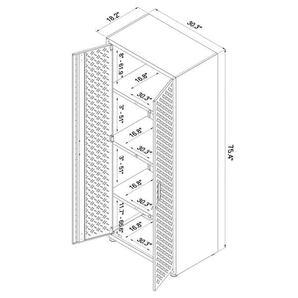 Fortress Grey Metal 75.4-inch 4-shelf Garage Cabinet