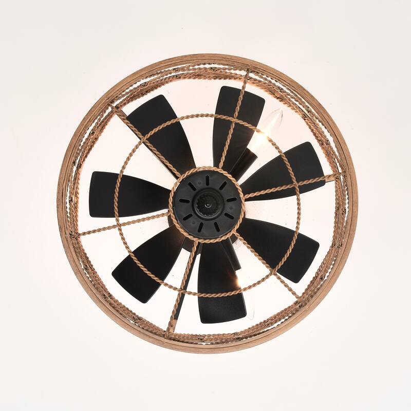 16 Inch Modern Wood Grain Fandelier