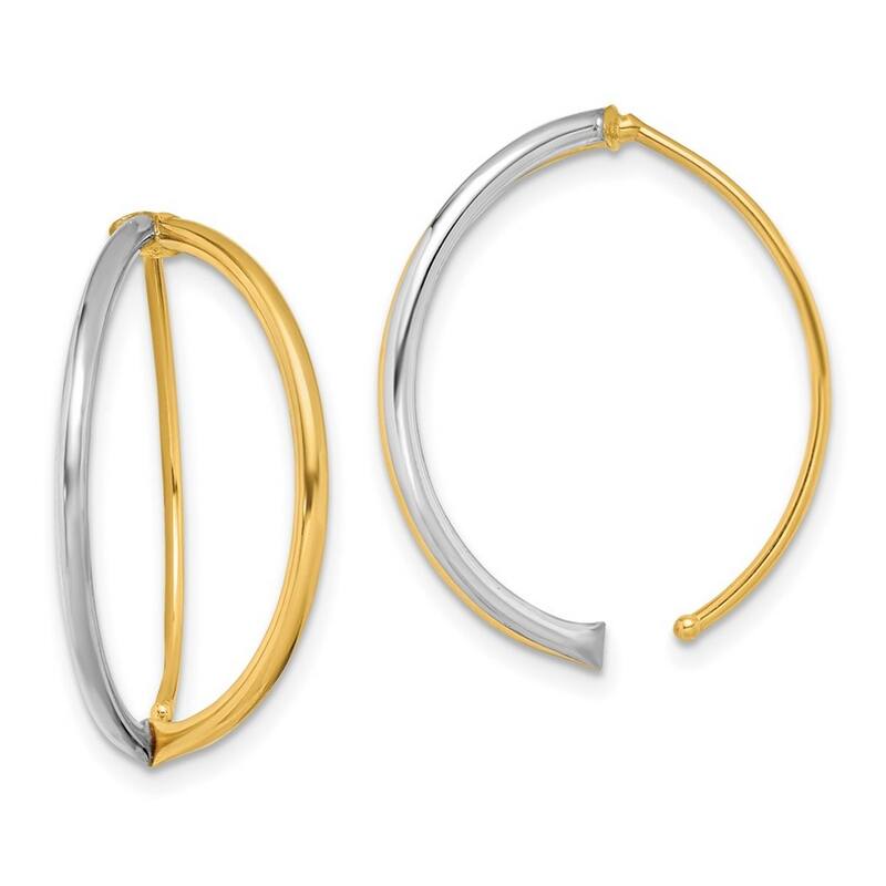 Curata 14k Rhodium Guardian Angel Threader Earrings - 25.5x23mm