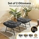 preview thumbnail 16 of 26, 2-Piece Outdoor Wicker Ottomans with Cushions, Weather-Resistant Boho Patio Rattan Footrests for Garden, Porch, and Balcony