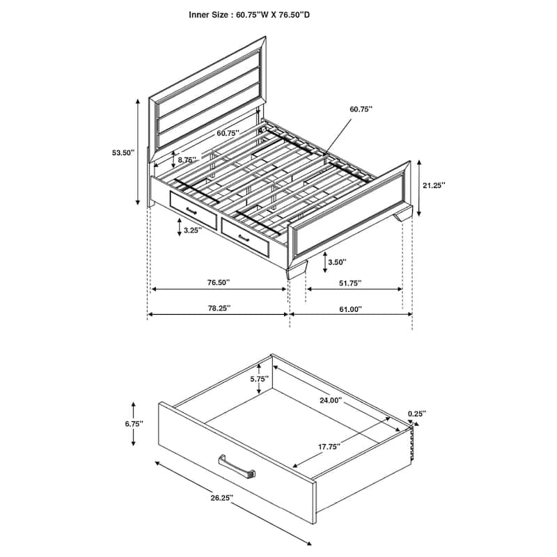 Kauffman Transitional Wood Storage Panel Bed