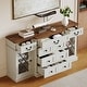 preview thumbnail 2 of 25, Moasis 59" Farmhouse Coffee Bar Cabinet Buffet Cabinet Sideboard Cabinet With 9 Drawers & Adjustable Shelving