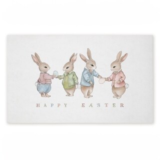 Stupell Minimal Happy Easter Bunnies Printed Outdoor Door Mat, design by Leah Straatsma, 18"x30"