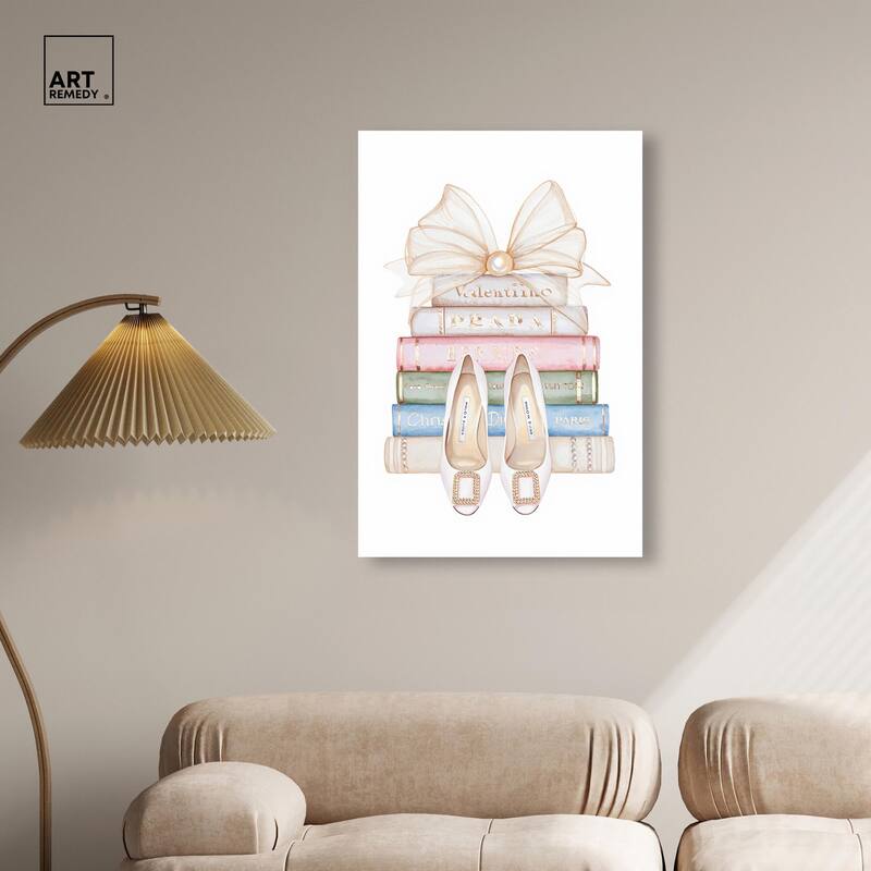 Bow And Buckles Canvas by Art Remedy, Gallery Wrapped