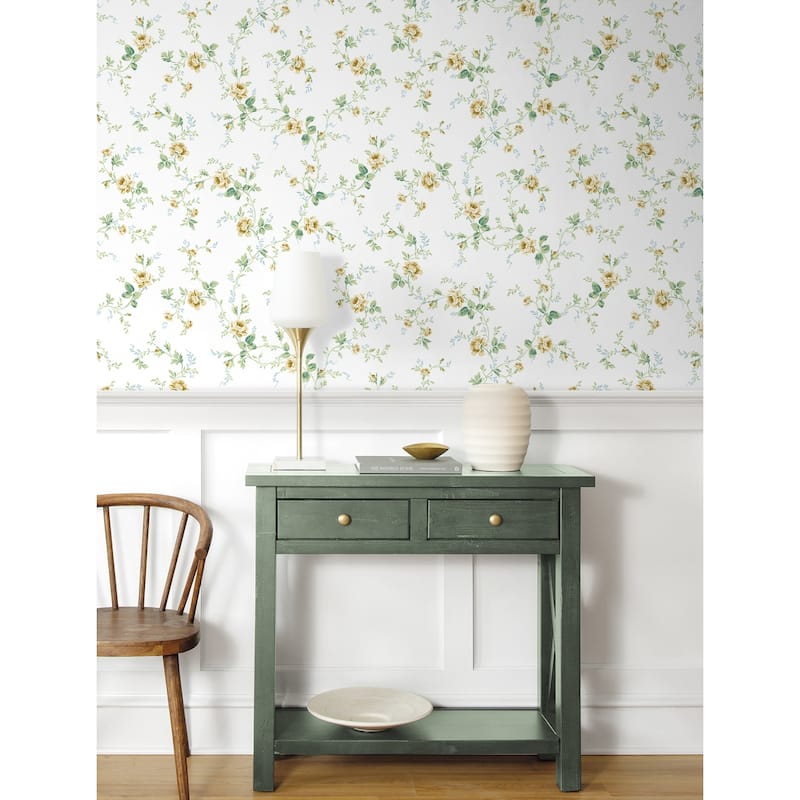 NextWall Blossom Floral Trail Peel and Stick Wallpaper