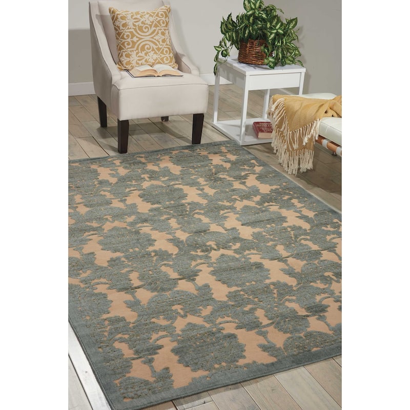 Nourison Graphic Illusions Traditional Vintage Hi Low Damask Area Rug