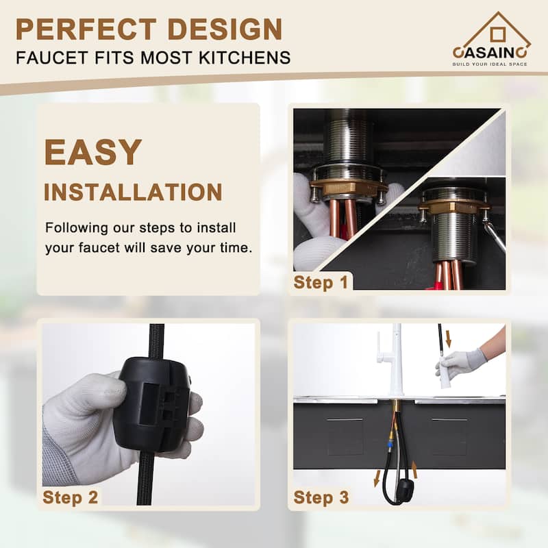 Single Handle Pull Down Sprayer Kitchen Faucet