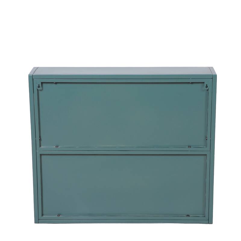 Bathroom Wall Cabinet with Fluted Glass Doors, Kitchen Storage Cabinet with Adjustable Glass Shelves