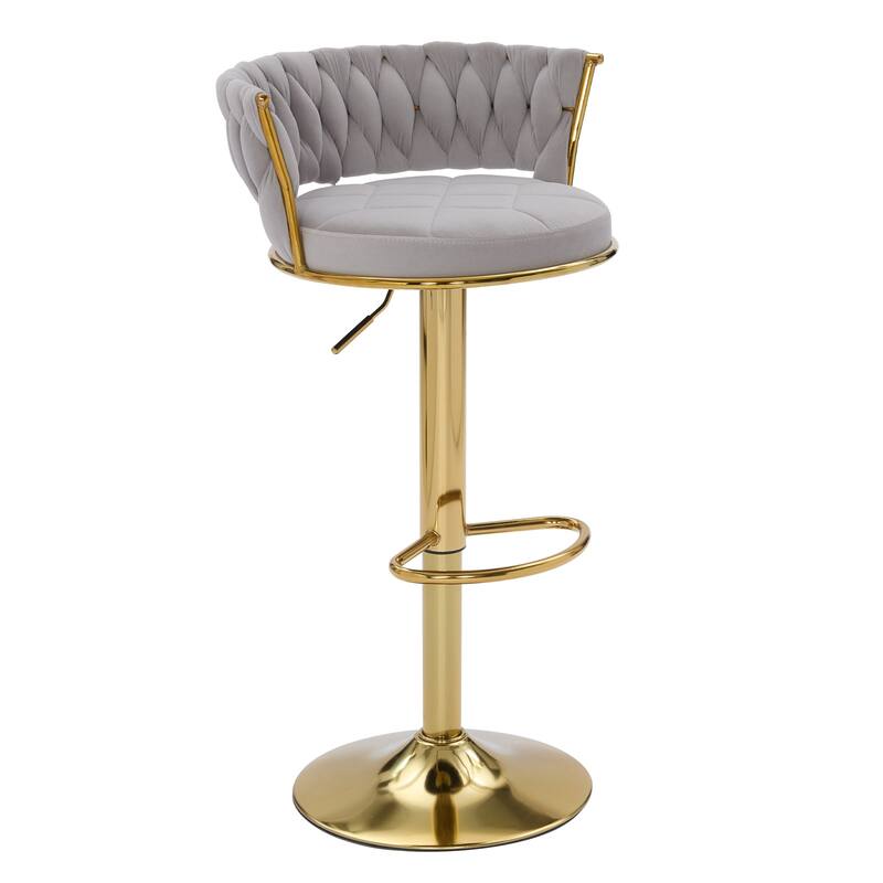 VECELO Set of 4/6 Bar Stools Adjustable Swivel with Metal Frame Modern Bar Stools with Back for Dining Room